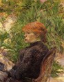 Mujer pelirroja sentada en el jardín del bosque m 1889 Toulouse Lautrec Henri de
